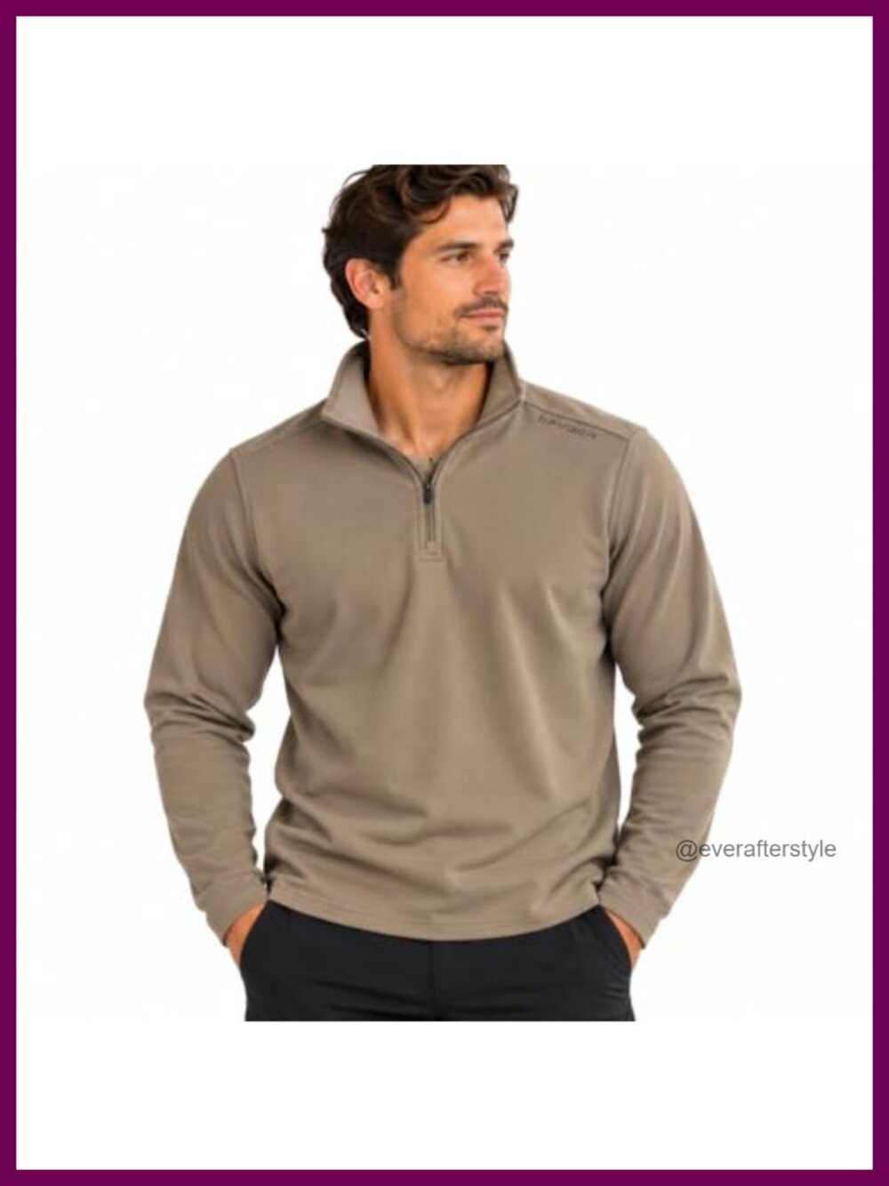 Quarter Zip Pullover Sweatshirt Soft Fleece Lightweight Casual Mens